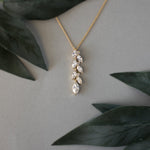 CZ Wedding Pendant with a Marquise Vine Design - Pendant - Cassandra Lynne