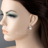 CZ Wrapped Ivory Pearl Stud Earrings - Earrings - Cassandra Lynne