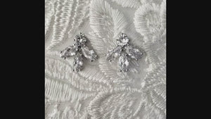 Marquise Leaf CZ Stud Earrings