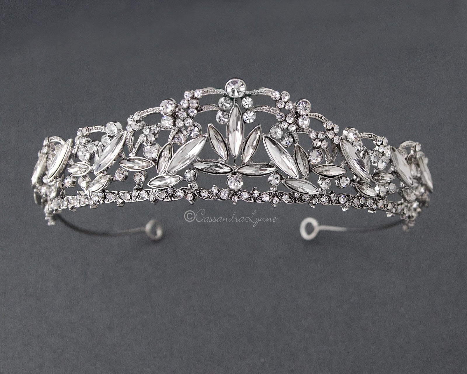 Dahlia Antique Silver Wedding Tiara