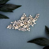 Dainty Porcelain Luster Flower and Freshwater Pearl Clip - Hair Clips - Cassandra Lynne