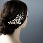 Dainty Porcelain Luster Flower and Freshwater Pearl Clip - Hair Clips - Cassandra Lynne