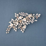 Dainty Porcelain Luster Flower and Freshwater Pearl Clip - Hair Clips - Cassandra Lynne
