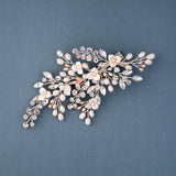 Dainty Porcelain Luster Flower and Freshwater Pearl Clip - Hair Clips - Cassandra Lynne