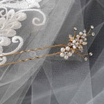 Delicate Bridal Hair Pin with Pearls - Hair Pins - Cassandra Lynne