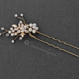 Delicate Bridal Hair Pin with Pearls - Hair Pins - Cassandra Lynne
