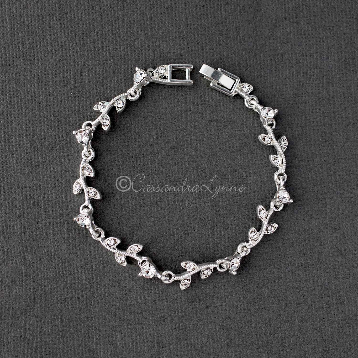 Delicate Crystal Vine Wedding Bracelet - Bracelet - Cassandra Lynne