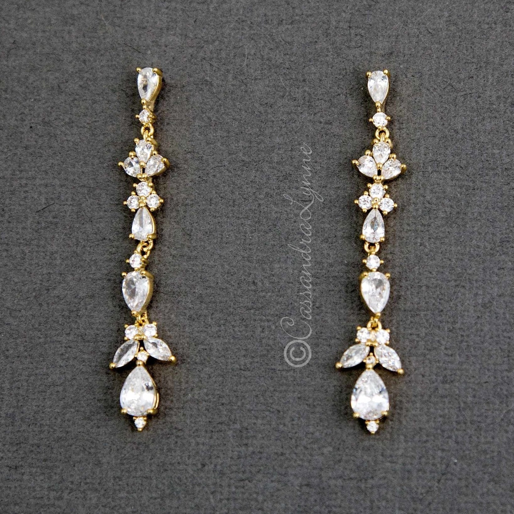 Delicate CZ Dangle Earrings - Earrings - Cassandra Lynne