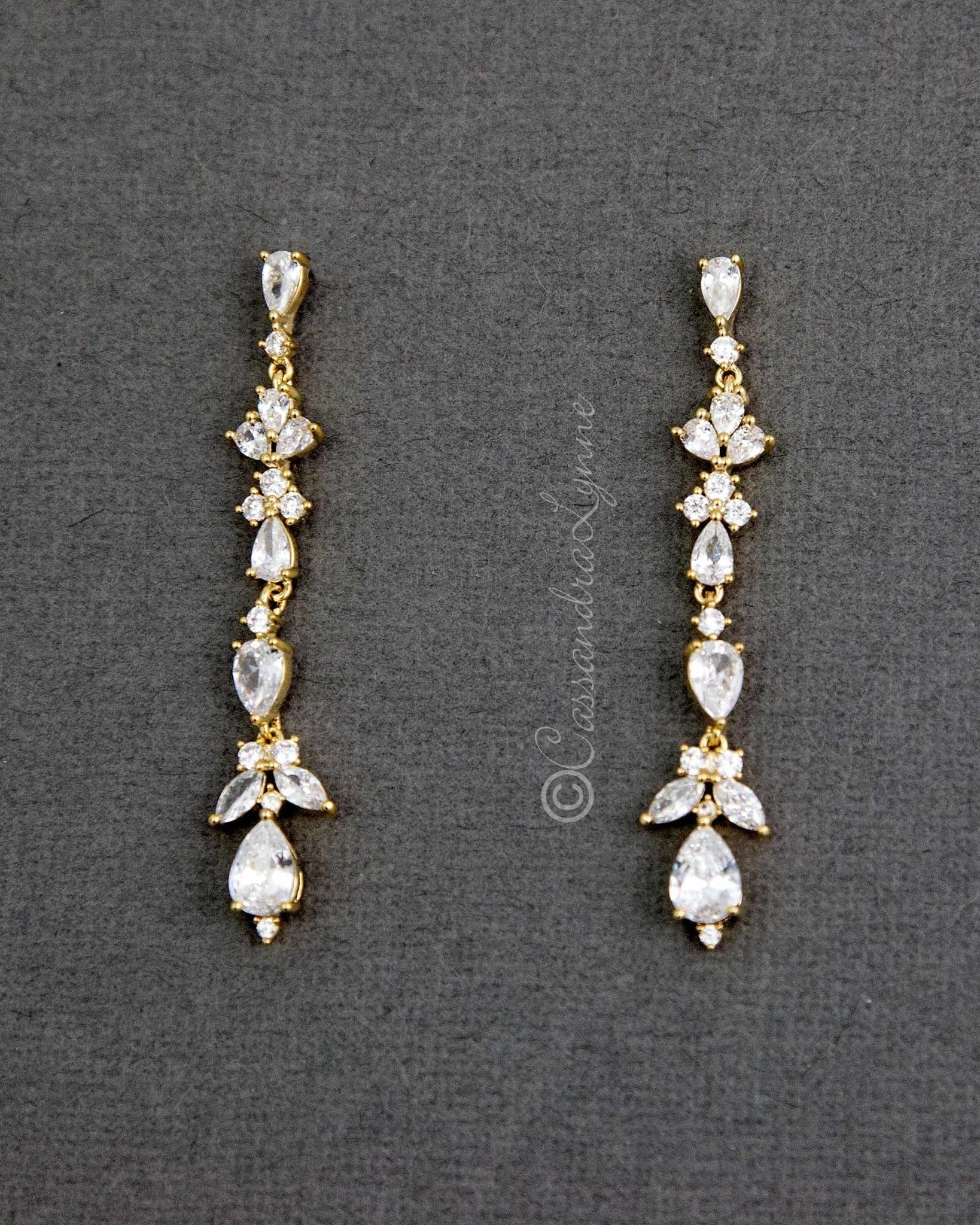 Delicate CZ Dangle Earrings - Earrings - Cassandra Lynne