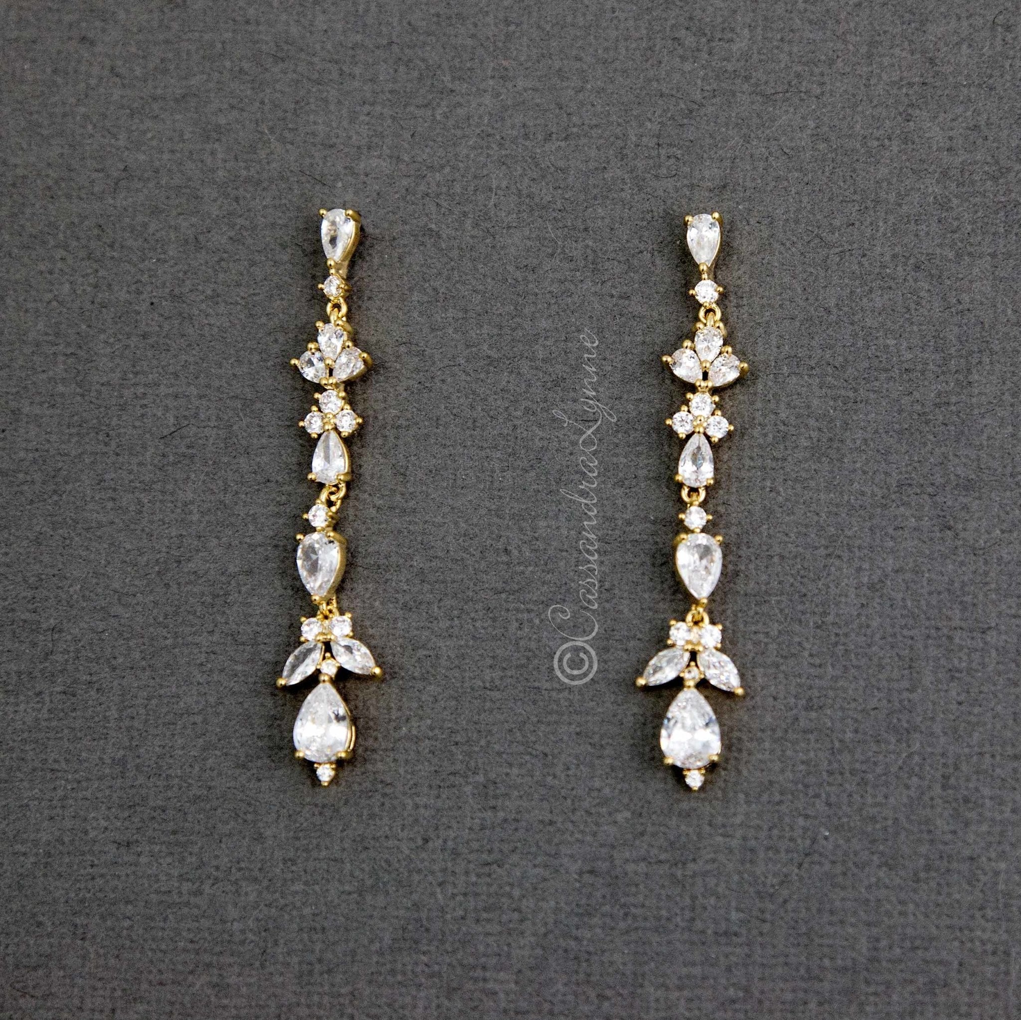 Delicate CZ Dangle Earrings - Earrings - Cassandra Lynne