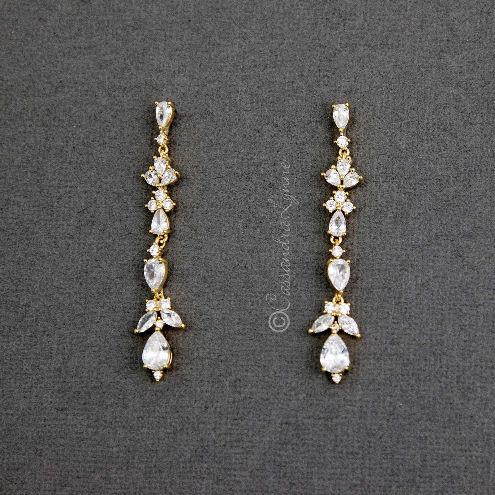 Delicate CZ Dangle Earrings - Earrings - Cassandra Lynne