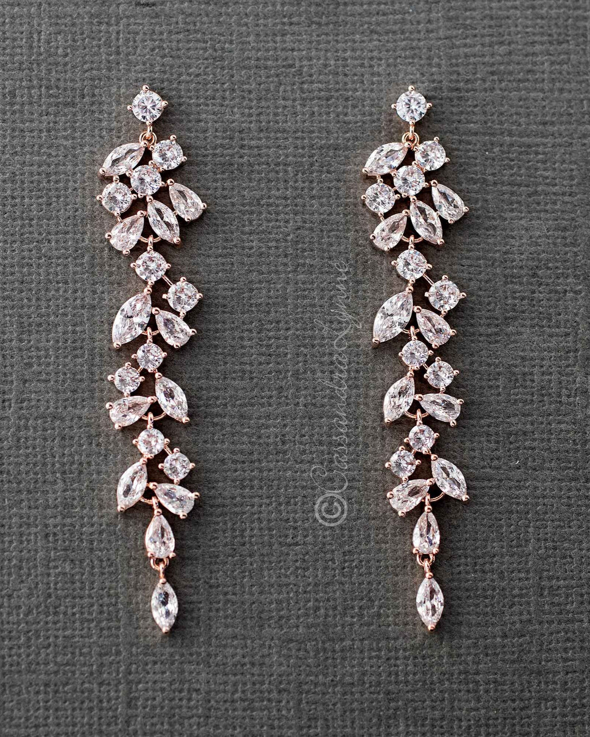 Delicate Multi Shape CZ Dangle Wedding Earrings - Earrings - Cassandra Lynne