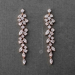 Delicate Multi Shape CZ Dangle Wedding Earrings