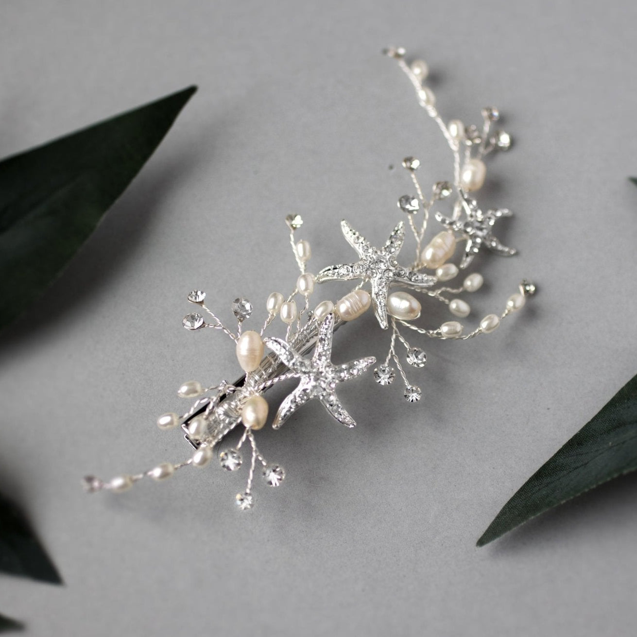 Delicate Starfish Hair Clip with Pearls - Hair Clips - Cassandra Lynne