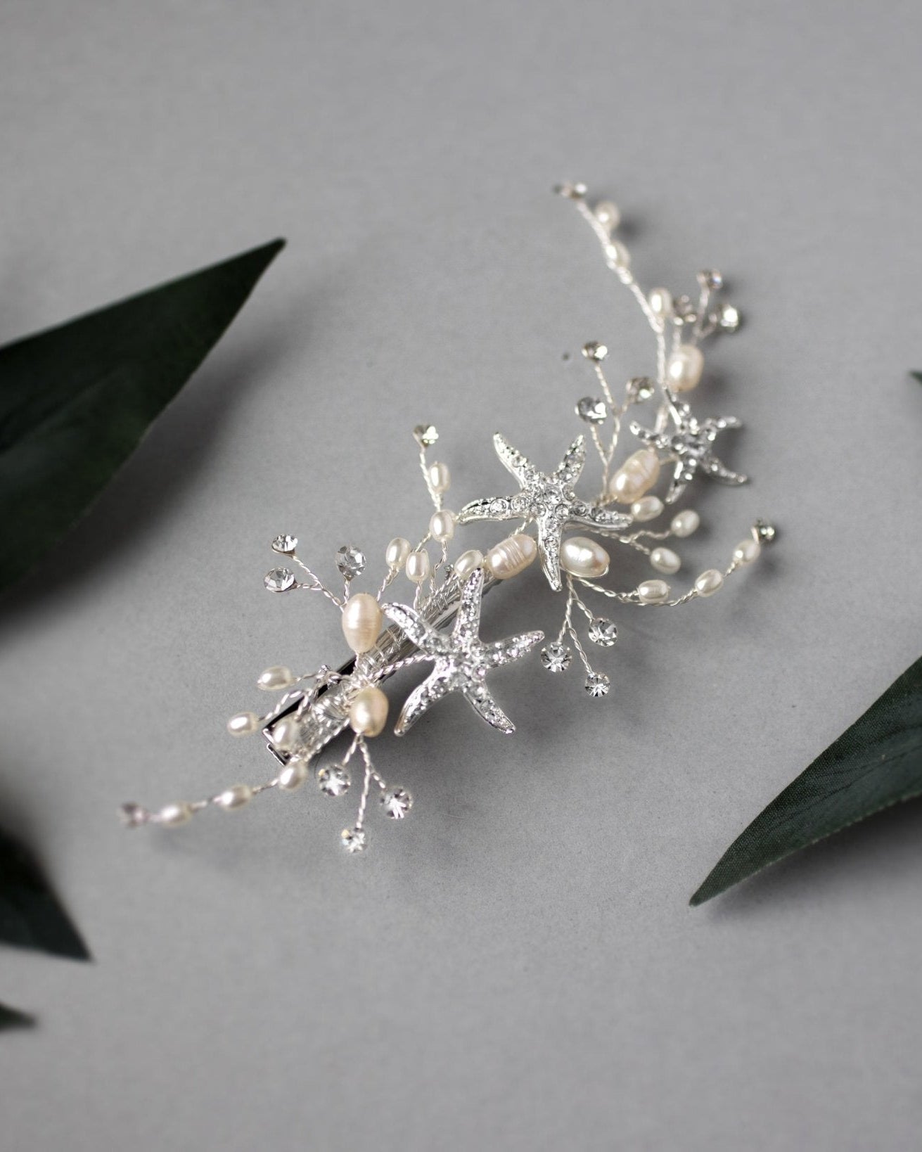 Delicate Starfish Hair Clip with Pearls - Hair Clips - Cassandra Lynne