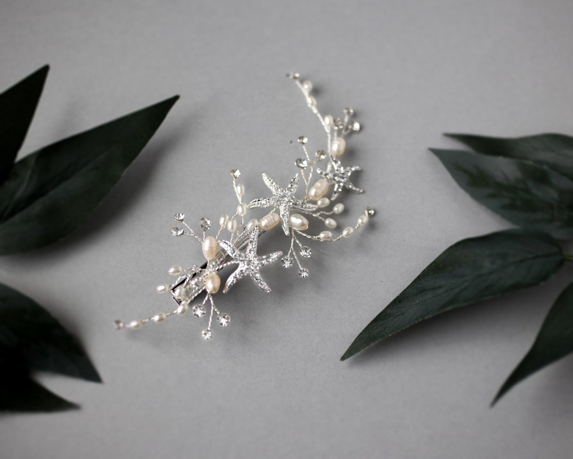 Delicate Starfish Hair Clip with Pearls - Hair Clips - Cassandra Lynne