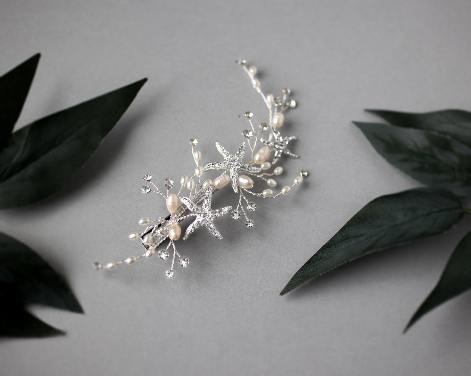 Delicate Starfish Hair Clip with Pearls - Cassandra Lynne