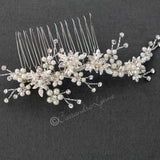 Delicate Wedding Hair Comb with Pearls - Hair Comb - Cassandra Lynne