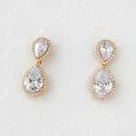 Double Teardrop Cut CZ Drop Earrings - Earrings - Cassandra Lynne