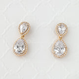 Double Teardrop Cut CZ Drop Earrings - Earrings - Cassandra Lynne