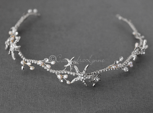 Silver Starfish Wedding Headpiece