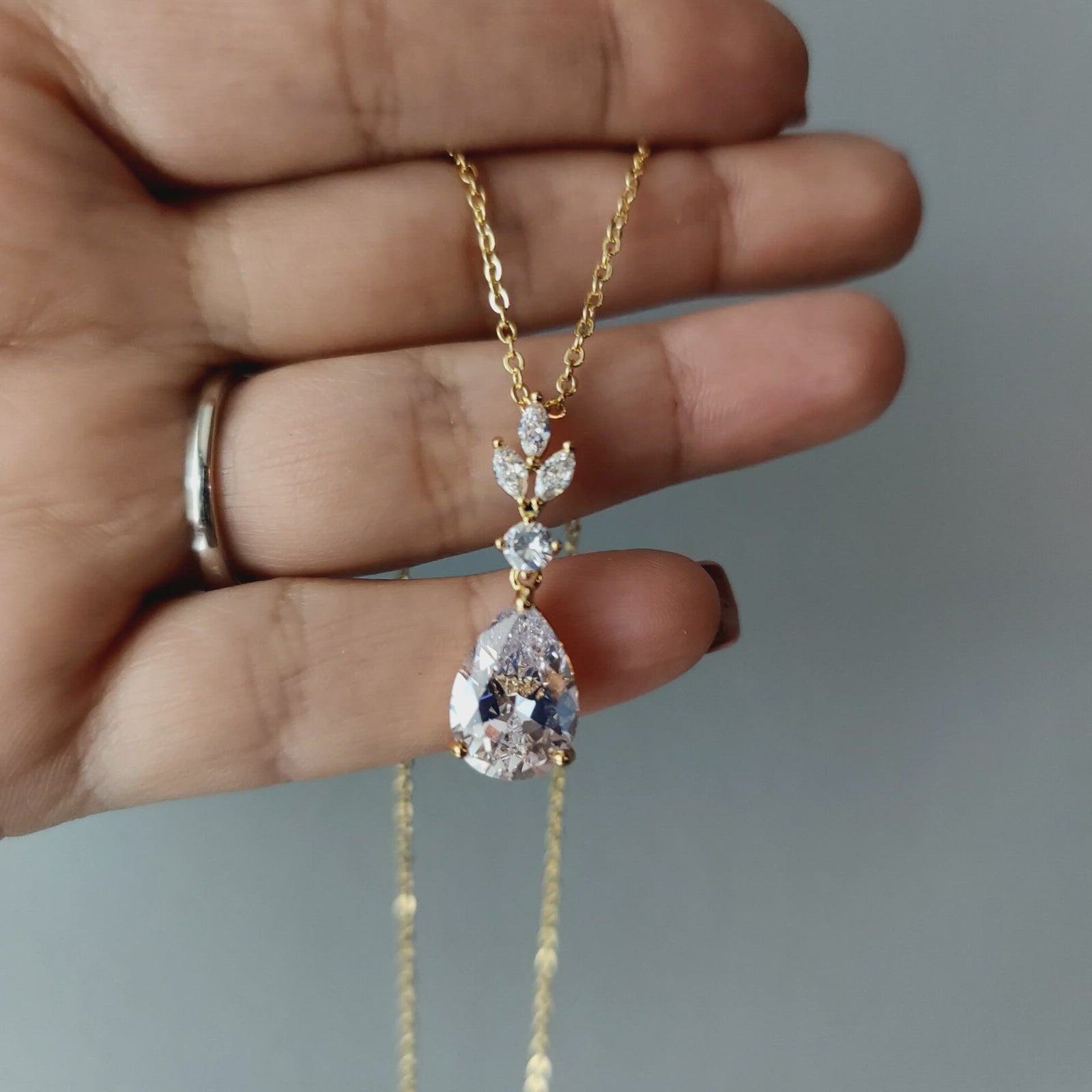 Water Drop CZ Pendant