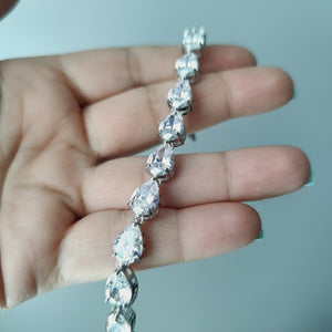 Simple Pear CZ Stones Bridal Bracelet