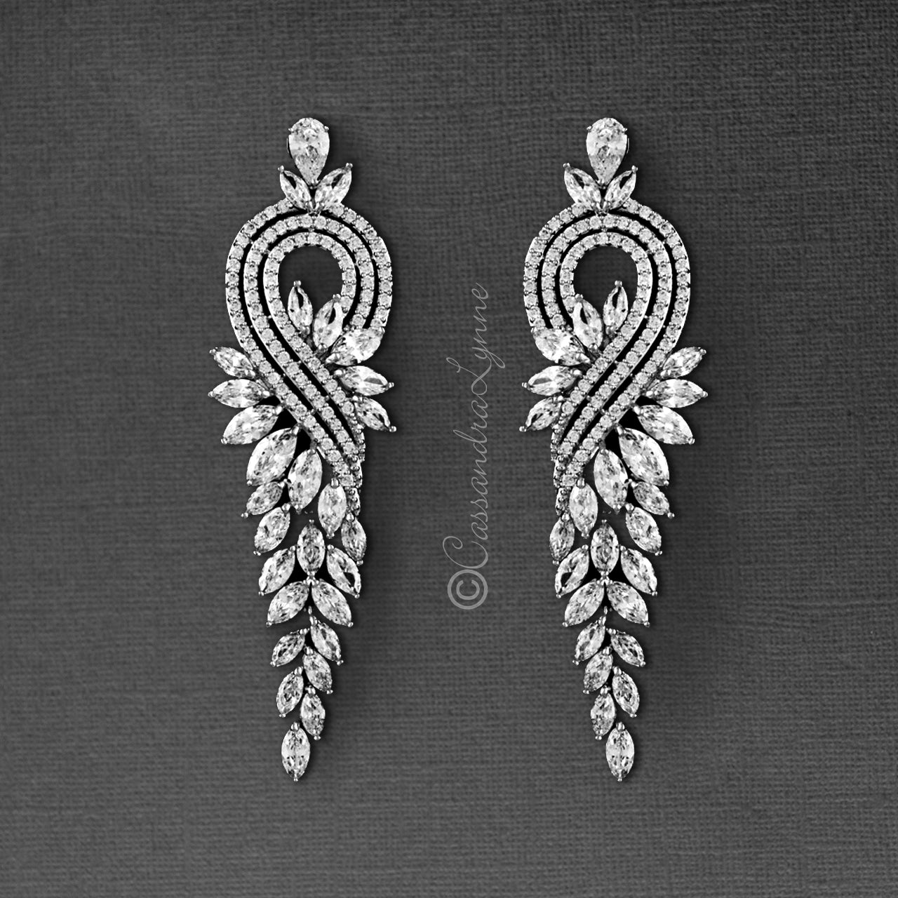 Three layer round design AD long earrings with tear drop tassel – Odara  Jewellery