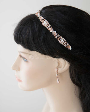 Elegant Rose Gold Wedding Headband