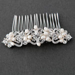 Elegant Wedding Hair Comb of Crystals and Pearls - Hair Comb - Cassandra Lynne