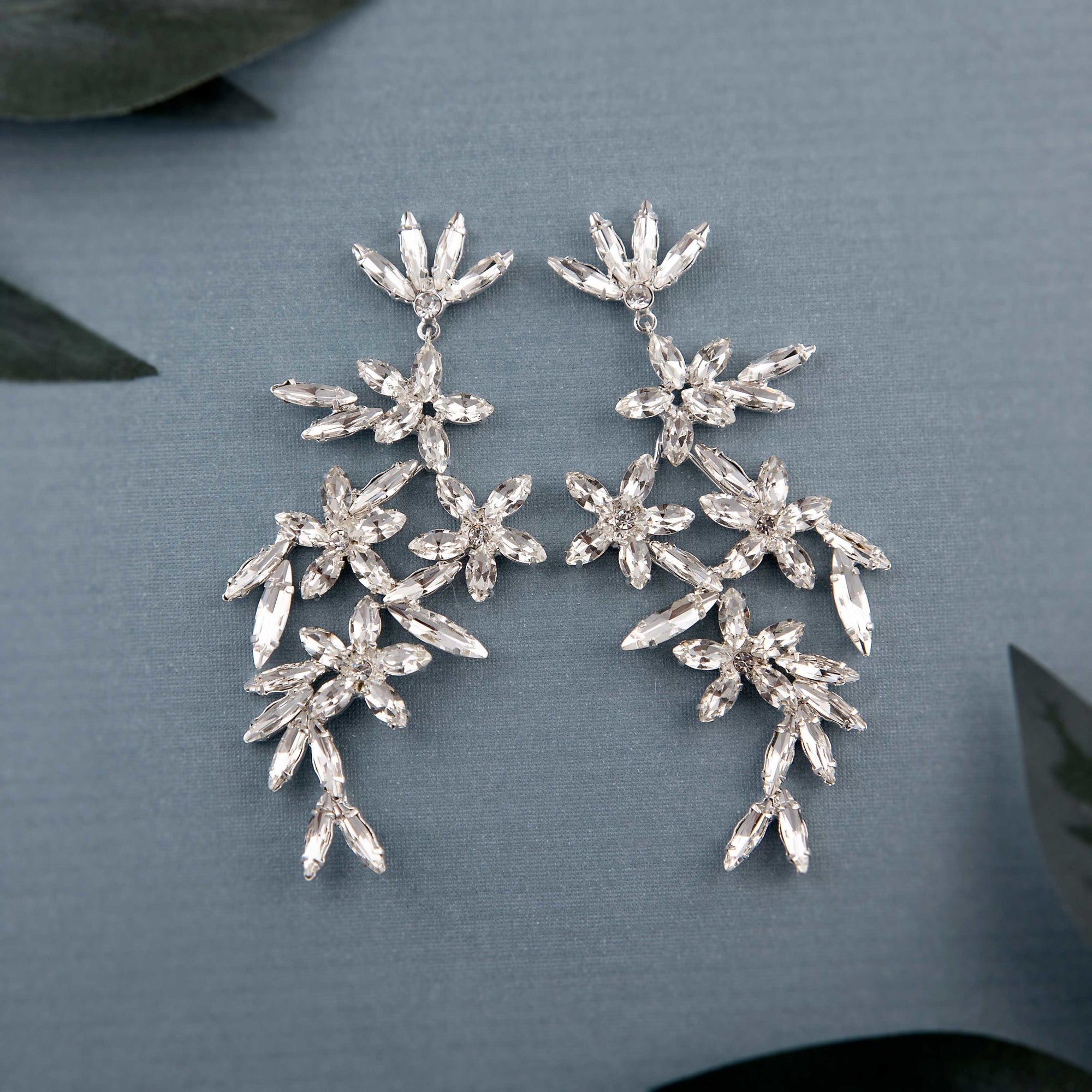 Elongated Marquise Statement Earrings
