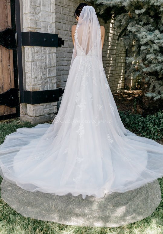 English Shimmer Tulle Wedding Veil