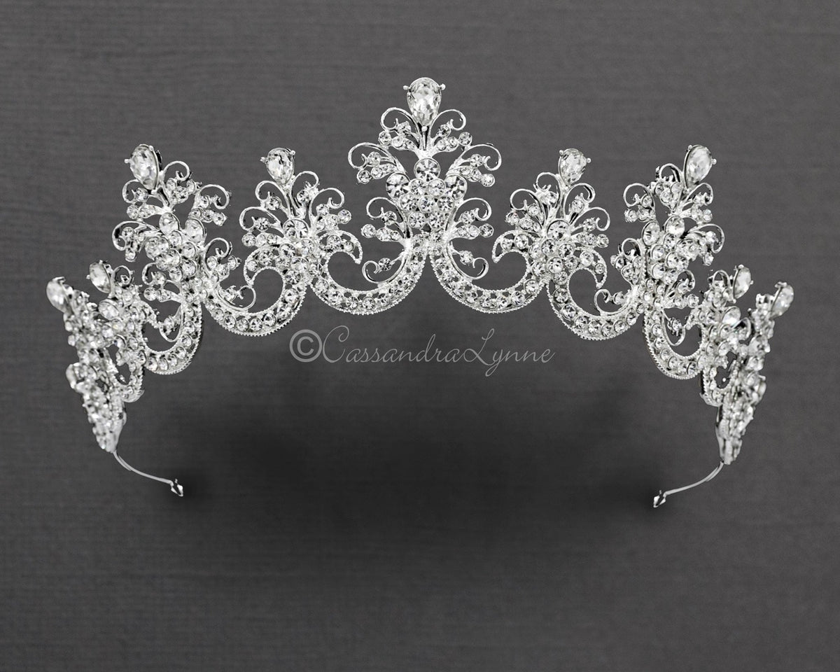 Silver Scalloped Bridal Crown - Cassandra Lynne