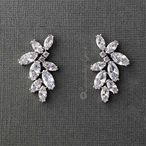 Fashion CZ Marquise Flower Earrings