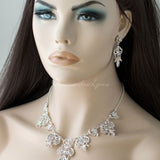 Filigree Crystal Bridal Necklace Set - Necklace Set - Cassandra Lynne