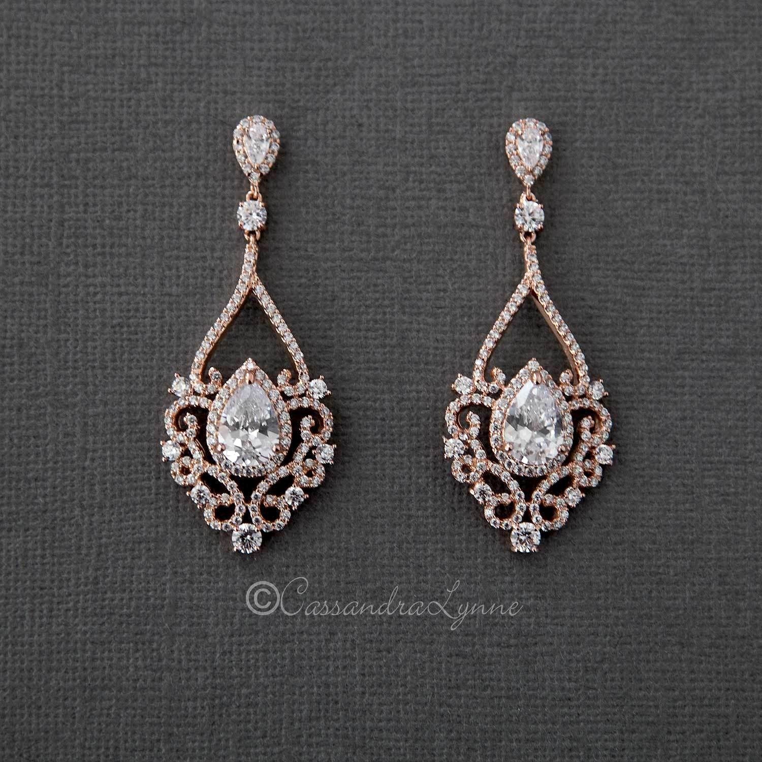 Sparkle4c_Jewelryページ Pear Drop CZ Earrings for the Bride - Cassandra Lynne