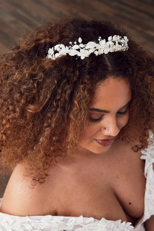 Matte Silver Headpiece for the bride