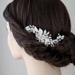 Flower Petal Bridal Hair Comb with Ivory Pearls - Hair Comb - Cassandra Lynne