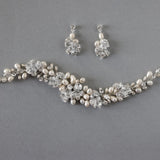 Freshwater Pearl and Crystal Bracelet and Earrings - Bracelet - Cassandra Lynne