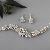 Freshwater Pearl and Crystal Bracelet and Earrings - Bracelet - Cassandra Lynne