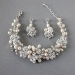 Freshwater Pearl and Crystal Bracelet and Earrings - Bracelet - Cassandra Lynne