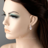 Freshwater Pearl Drop CZ Earrings - Earrings - Cassandra Lynne