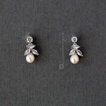 Freshwater Pearl Drop CZ Earrings - Earrings - Cassandra Lynne