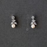 Freshwater Pearl Drop CZ Earrings - Earrings - Cassandra Lynne
