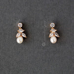 Freshwater Pearl Drop CZ Earrings - Earrings - Cassandra Lynne
