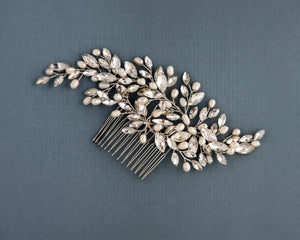 Freshwater Pearls and Crystals Wedding Comb