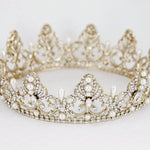 Full Circle Wedding Crown with Teardrop Pearls - Tiara - Cassandra Lynne