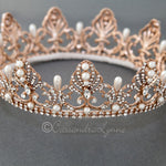 Full Circle Wedding Crown with Teardrop Pearls - Tiara - Cassandra Lynne