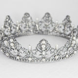 Full Circle Wedding Crown with Teardrop Pearls - Tiara - Cassandra Lynne