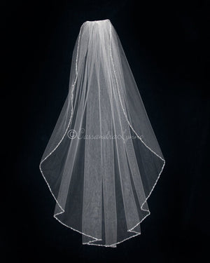 Glass Beads and Pearls Wedding Veil